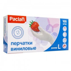 Перчатки виниловые 100 шт. Paclan р.  L
