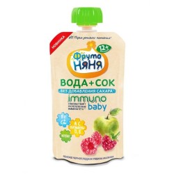 Напиток сокосодержащий Фрутоняня Иммуно бэби Вода и сок из смеси фруктов с малиной 1 шт. 130 мл