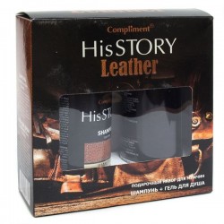 Набор подарочный Compliment Хис Стори для мужчин №998 Лезер шампунь + гель для душа 320 мл + 320 мл