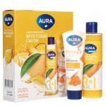 Набор подарочный, Aura (Аура) Фруктовый смузи гель-смузи для душа + крем для рук