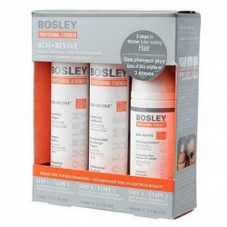 Набор Bosley Professional Strength БосРивайв система оранжевая для истонченных окрашенных волос - шампунь питательный + кондиционер  для объема + несмываемый уход 150 мл + 150 мл + 100 мл