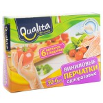 Перчатки хозяйственные виниловые, Qualita (Квалита) 36 шт