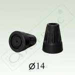 Наконечник для трости и костылей, р. 14 мм 1 шт арт. Нк14 черный