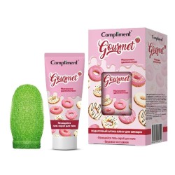 Набор подарочный Compliment Гурмет Малиновое удовольствие №1821 Гель-скраб для тела пенящийся + варежка массажная 165 мл