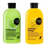 Набор, Organic Shop (Органик Шоп) 500 мл Хоум Мейд - гель для душа Фреш лайм + пена для ванн Тропикал манго