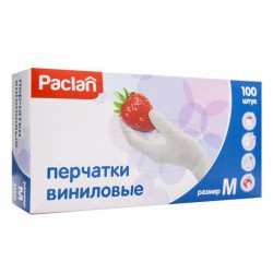 Перчатки виниловые 100 шт. Paclan р. M