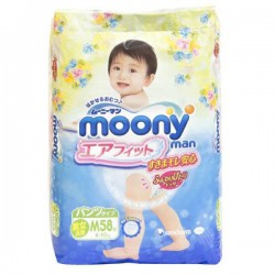 Подгузники-трусики, Moony (Муни) 7-10 кг р. M 58 шт универсальные