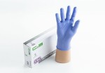 Перчатки смотровые нитриловые нестерильные, Clean+Safe (Клин+Сейф) р. M 1 шт EN4 текстурированные на пальцах неопудренные с валиком пара светло-фиолетовые 2400001858309