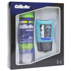 Набор для мужчин Gillette Сириес для чувствительной кожи гель для бритья + гель после бритья 200 мл + 75 мл