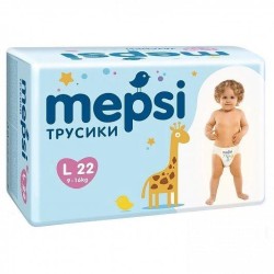 Подгузники-трусики 22 шт. Mepsi 9-16 кг р. l