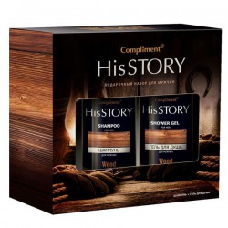 Набор подарочный Compliment Хис Стори для мужчин №997 Вуд шампунь + гель для душа 320 мл + 320 мл